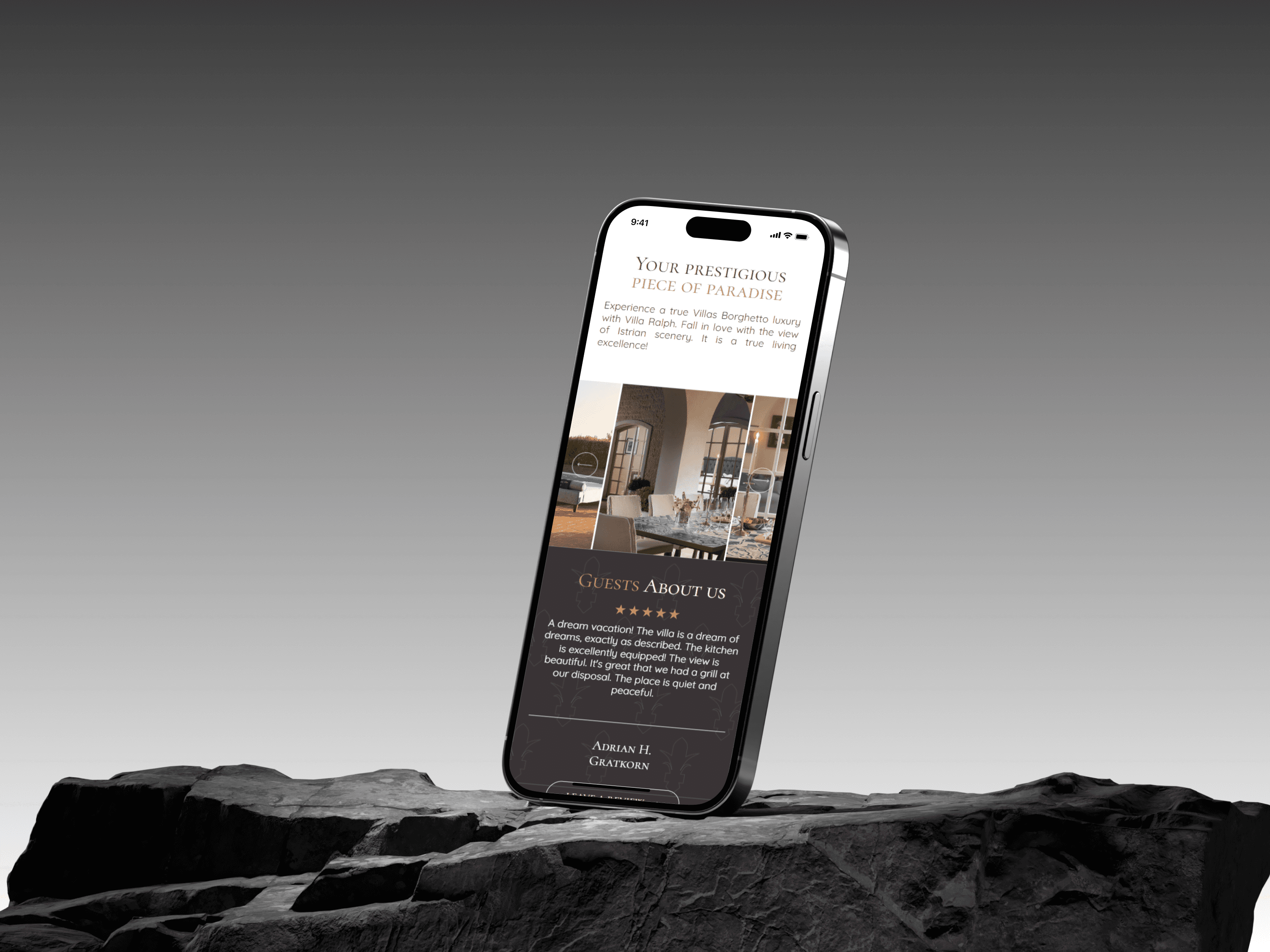 Villas Borghetto project showcase mobile