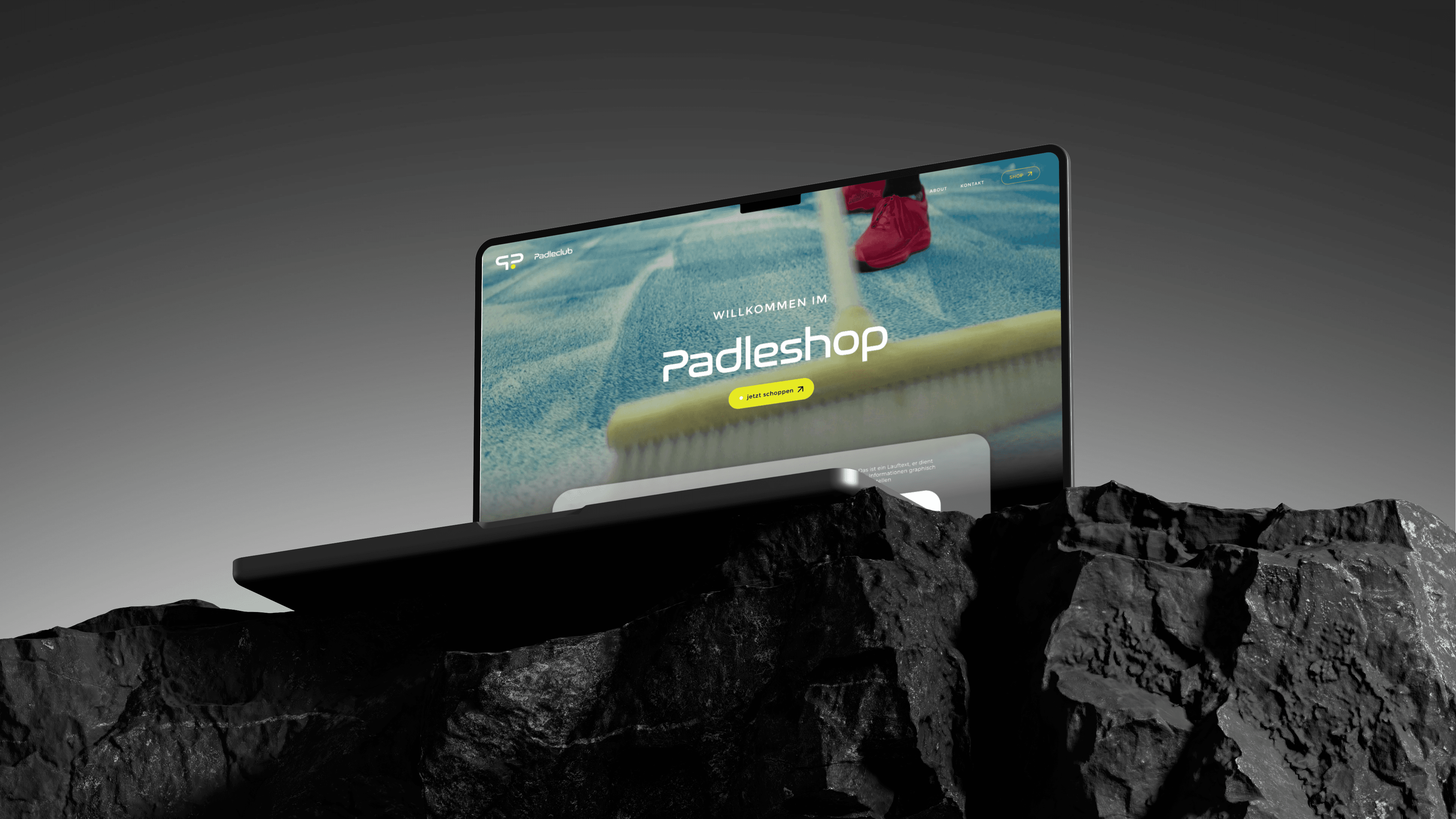 Padleshop project showcase laptop